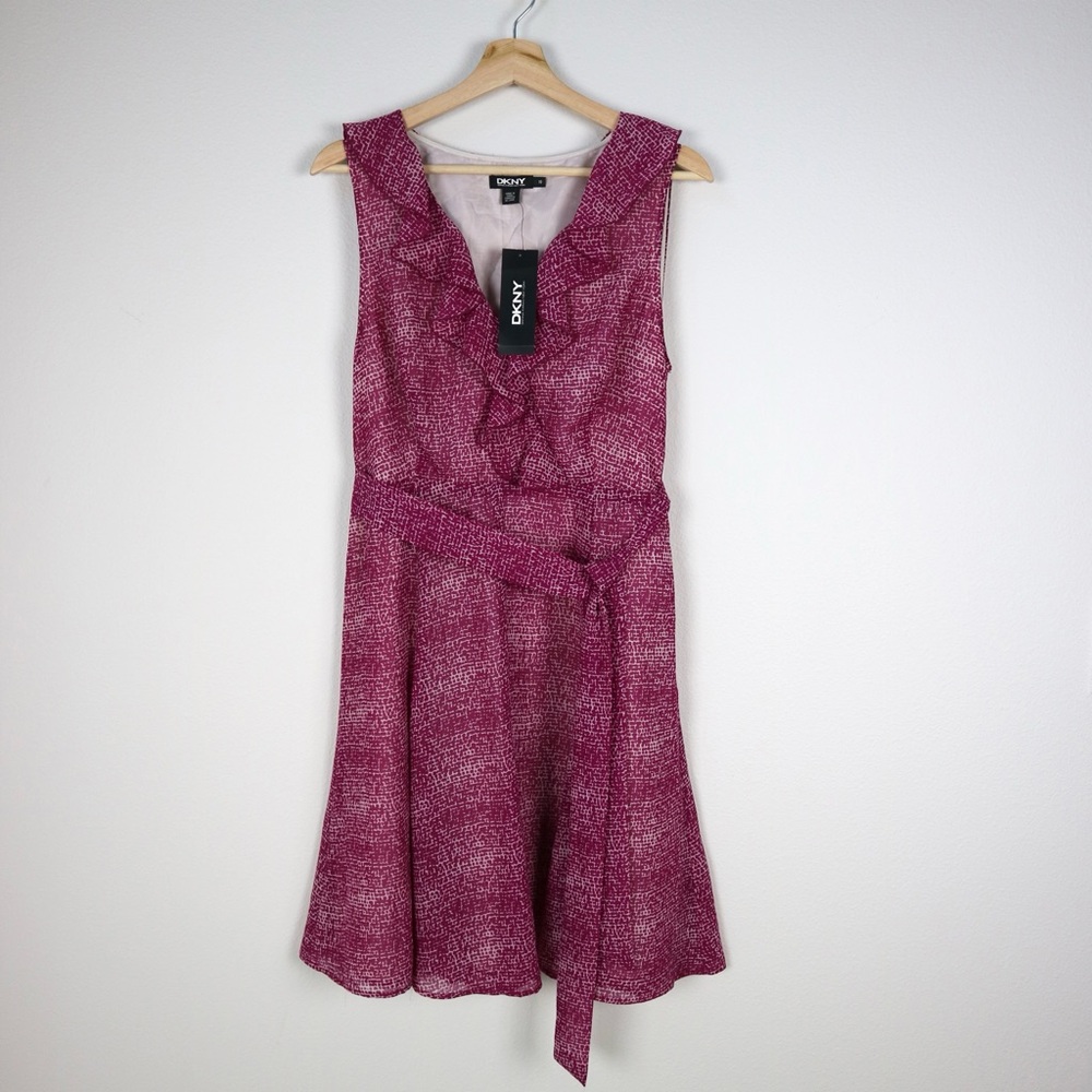 DKNY Pink Sleeveless V-Neck Sundress